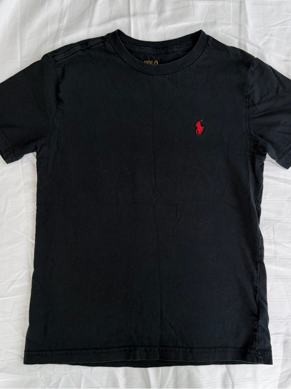 Polo by Ralph Lauren Black Short Sleeve Crew Neck Tee with Red Pony